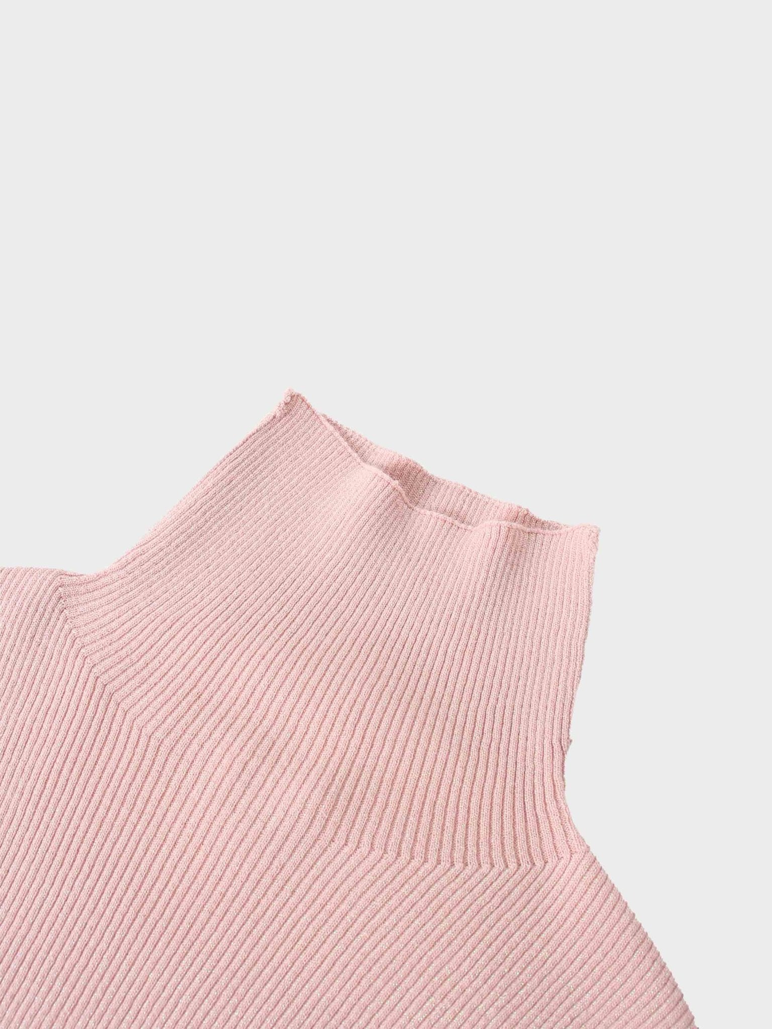 Lurex Ribbed Knit Turtleneck - Pink - Addy Avenue
