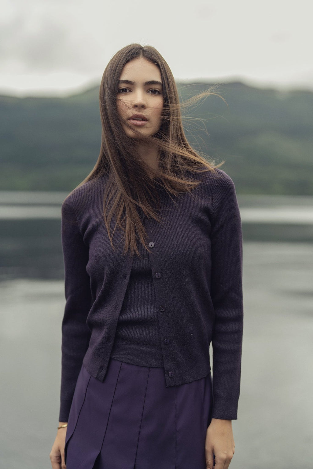 Lurex Sleeveless Sweater - Purple - Addy Avenue