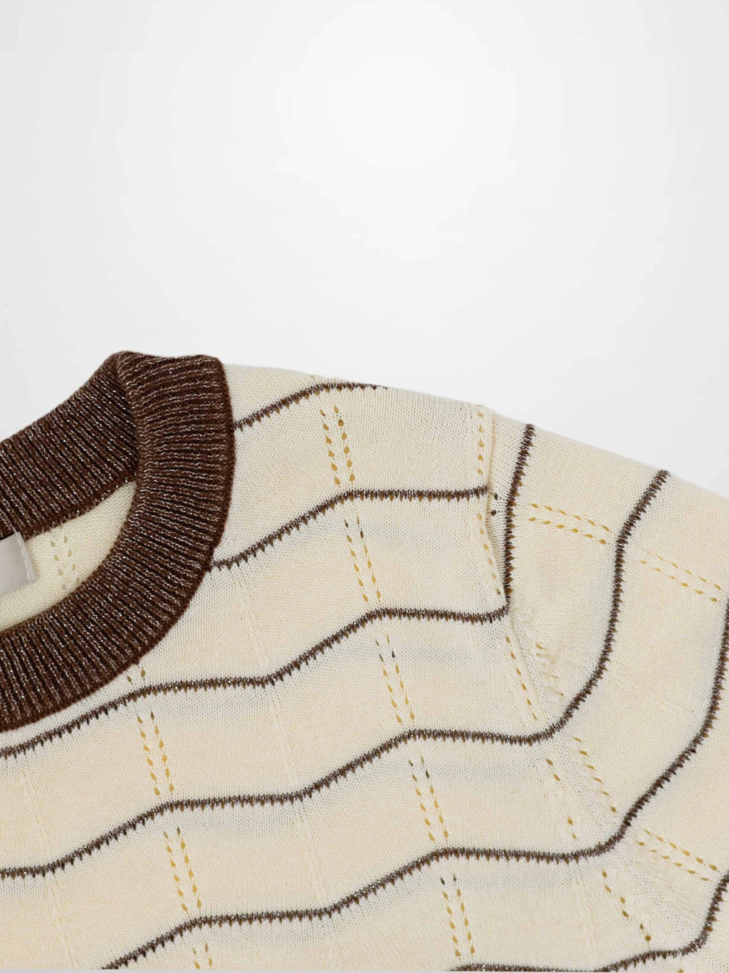 Lurex Striped Sweater - Cream/Brown - Addy Avenue