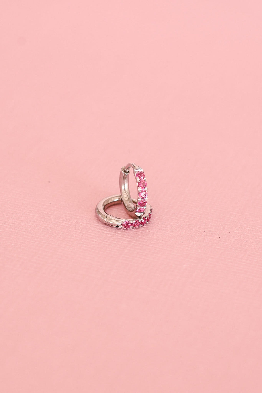 Micro Crystal Hoop in Pink - Addy Avenue