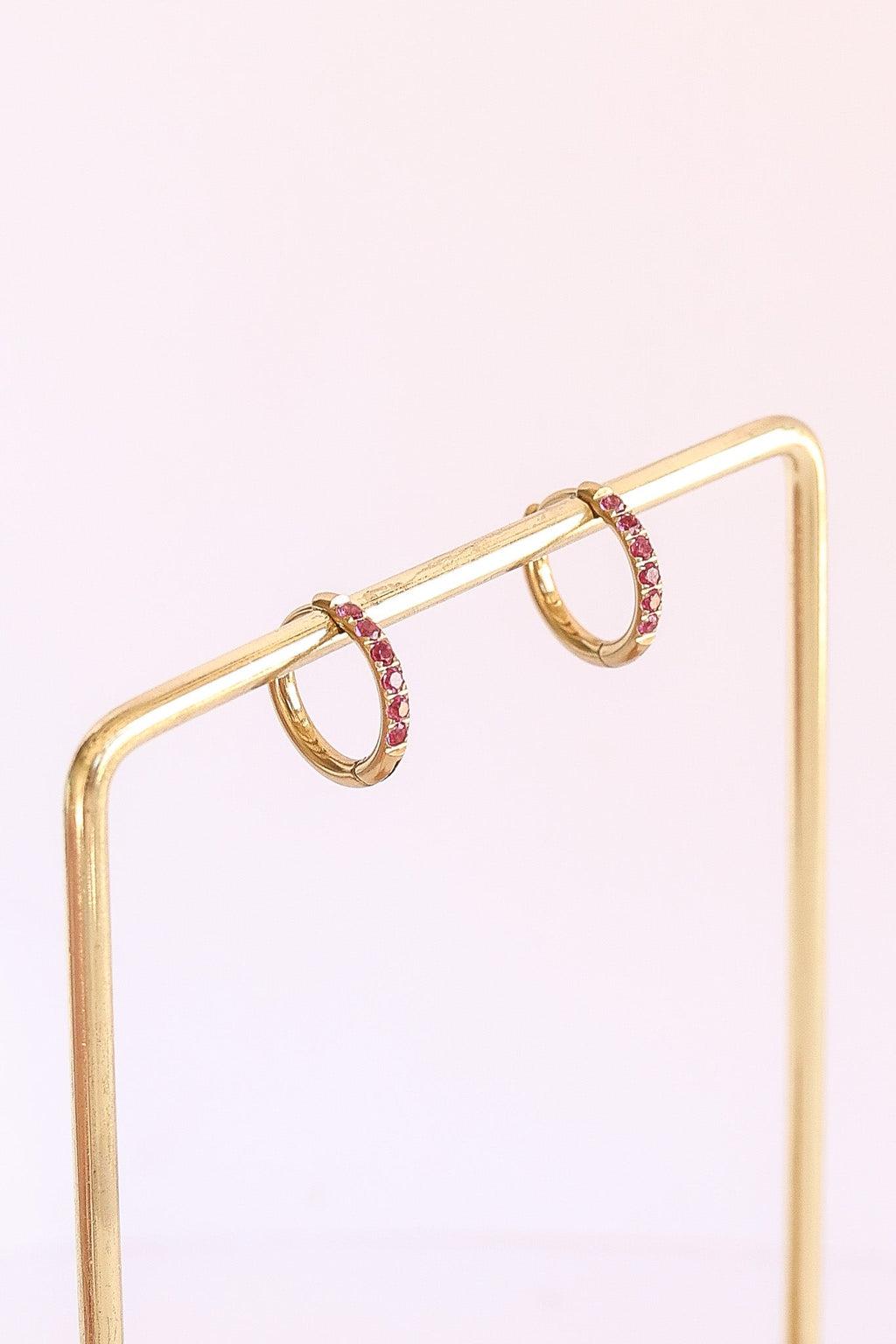 Micro Crystal Hoop in Pink - Addy Avenue