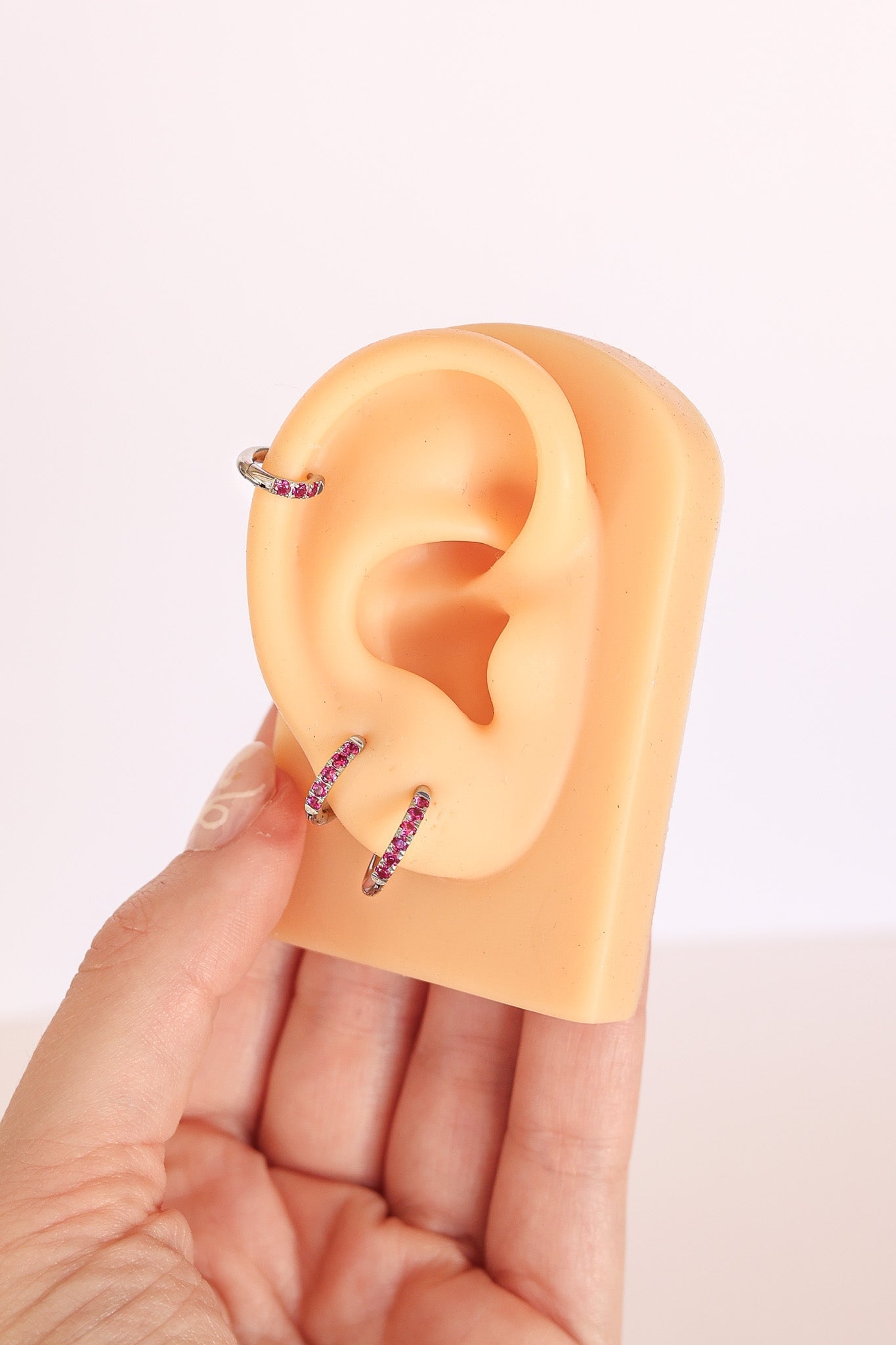 Micro Crystal Hoop in Pink - Addy Avenue