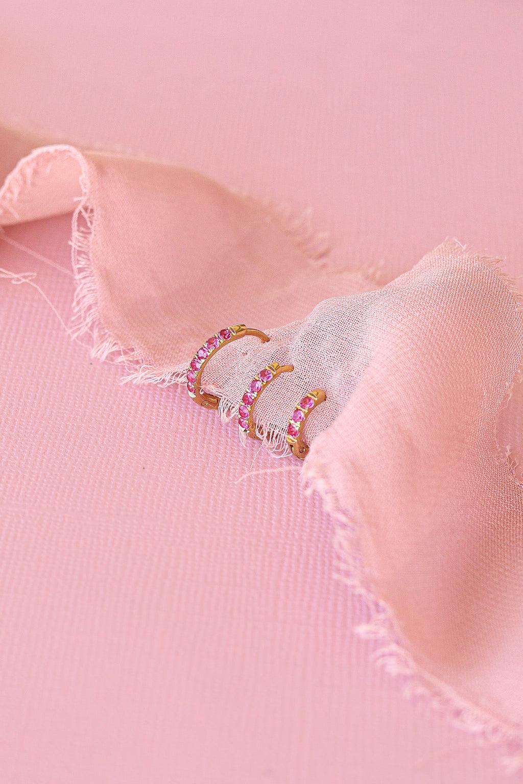 Micro Crystal Hoop in Pink - Addy Avenue