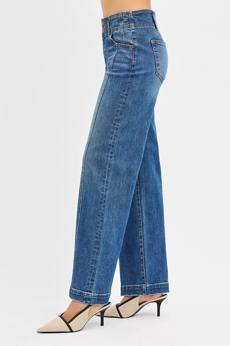 Mid Rise Fit Wide Baggy Jeans - Addy Avenue