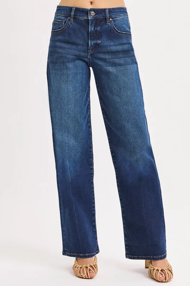 Mid Rise Wide Baggy Jeans - Addy Avenue
