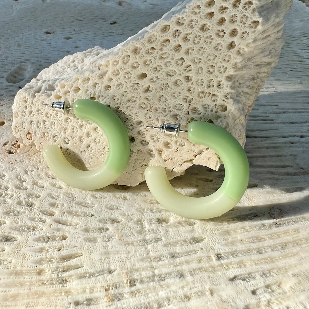 Mint Green Ombre Hoop Earrings - Addy Avenue