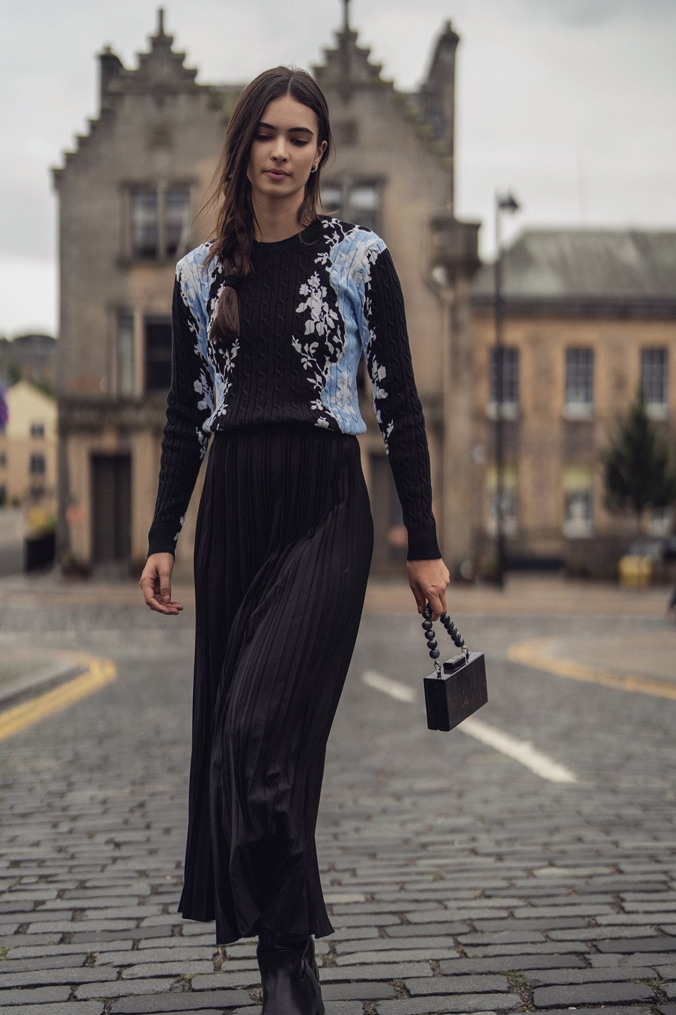 Mix Pleat Skirt - Black - Addy Avenue