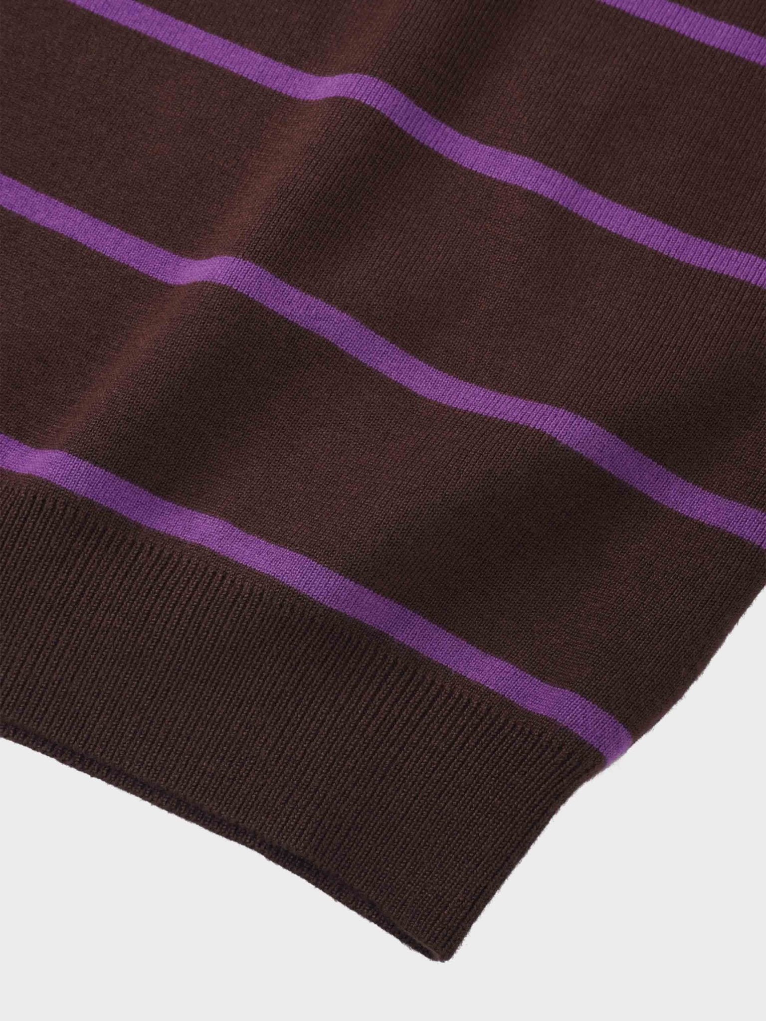 Mock Neck Thin Knit Sweater - Brown/Purple - Addy Avenue