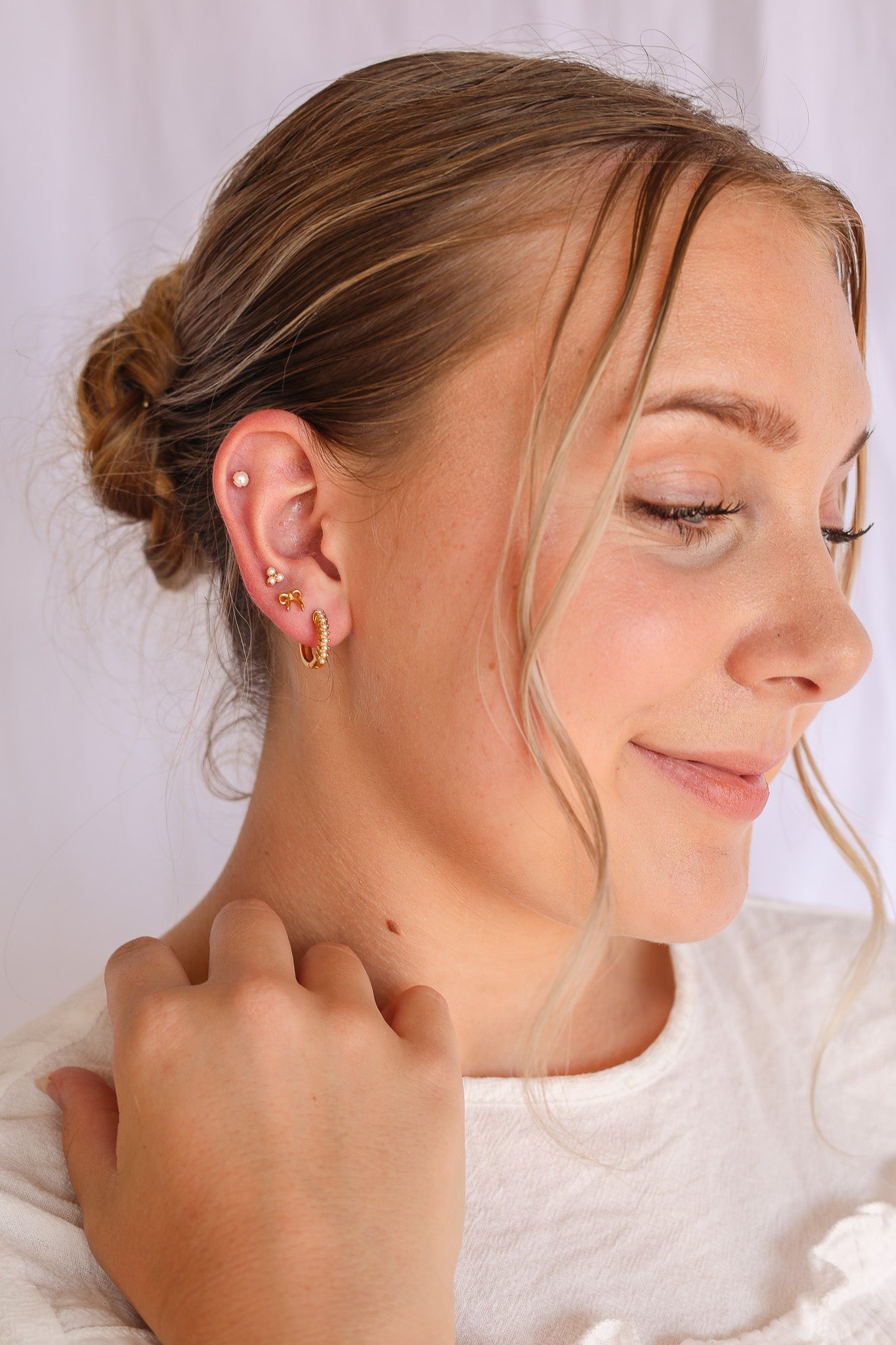 Pearl Trio Flat Back Stud - Addy Avenue