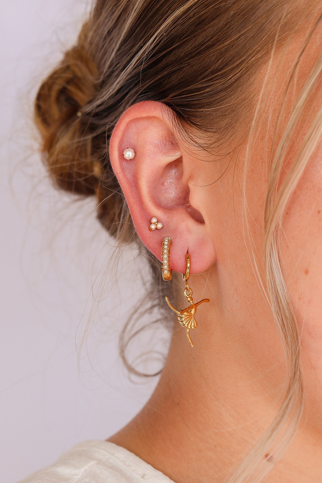 Pearl Trio Flat Back Stud - Addy Avenue