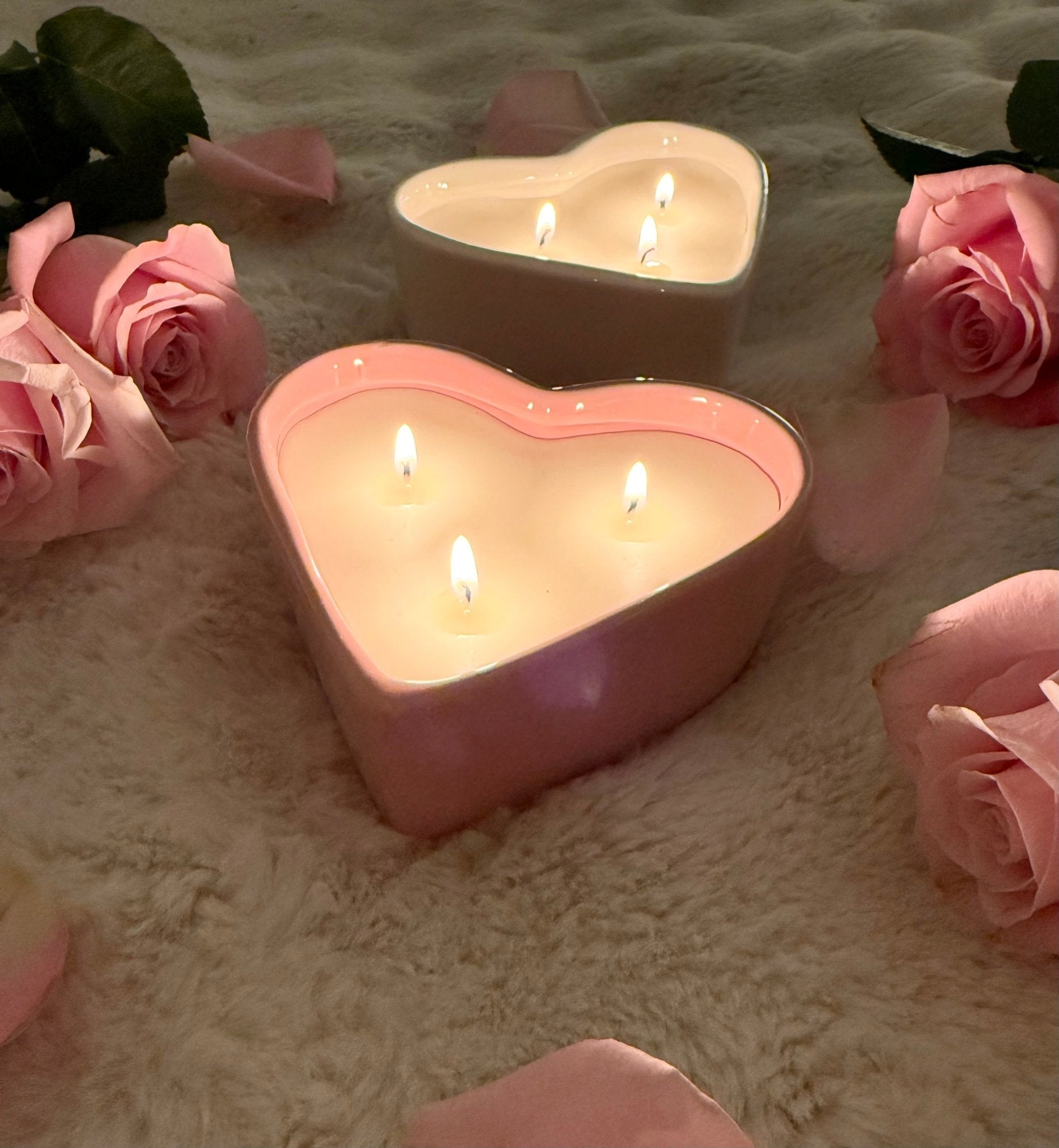 Pink Ceramic Heart 11oz Candle - Addy Avenue