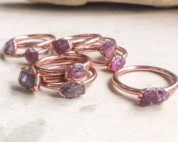 Pink Tourmaline Ring - Boho | Handmade by Blackbird & Sage - Addy Avenue
