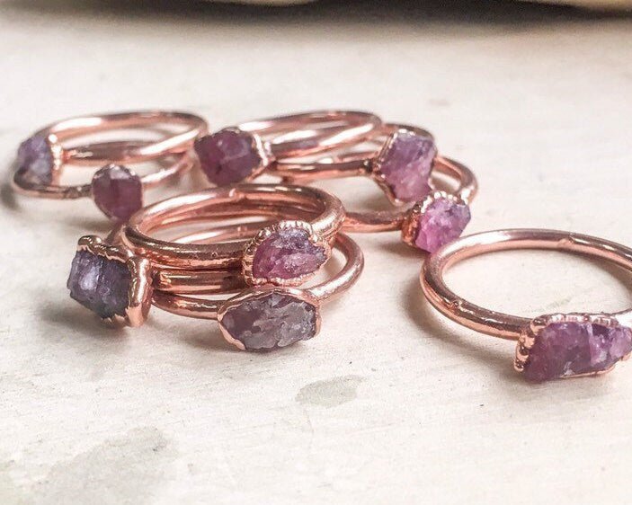 Pink Tourmaline Ring - Boho | Handmade by Blackbird & Sage - Addy Avenue