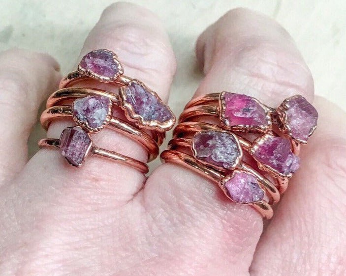 Pink Tourmaline Ring - Boho | Handmade by Blackbird & Sage - Addy Avenue