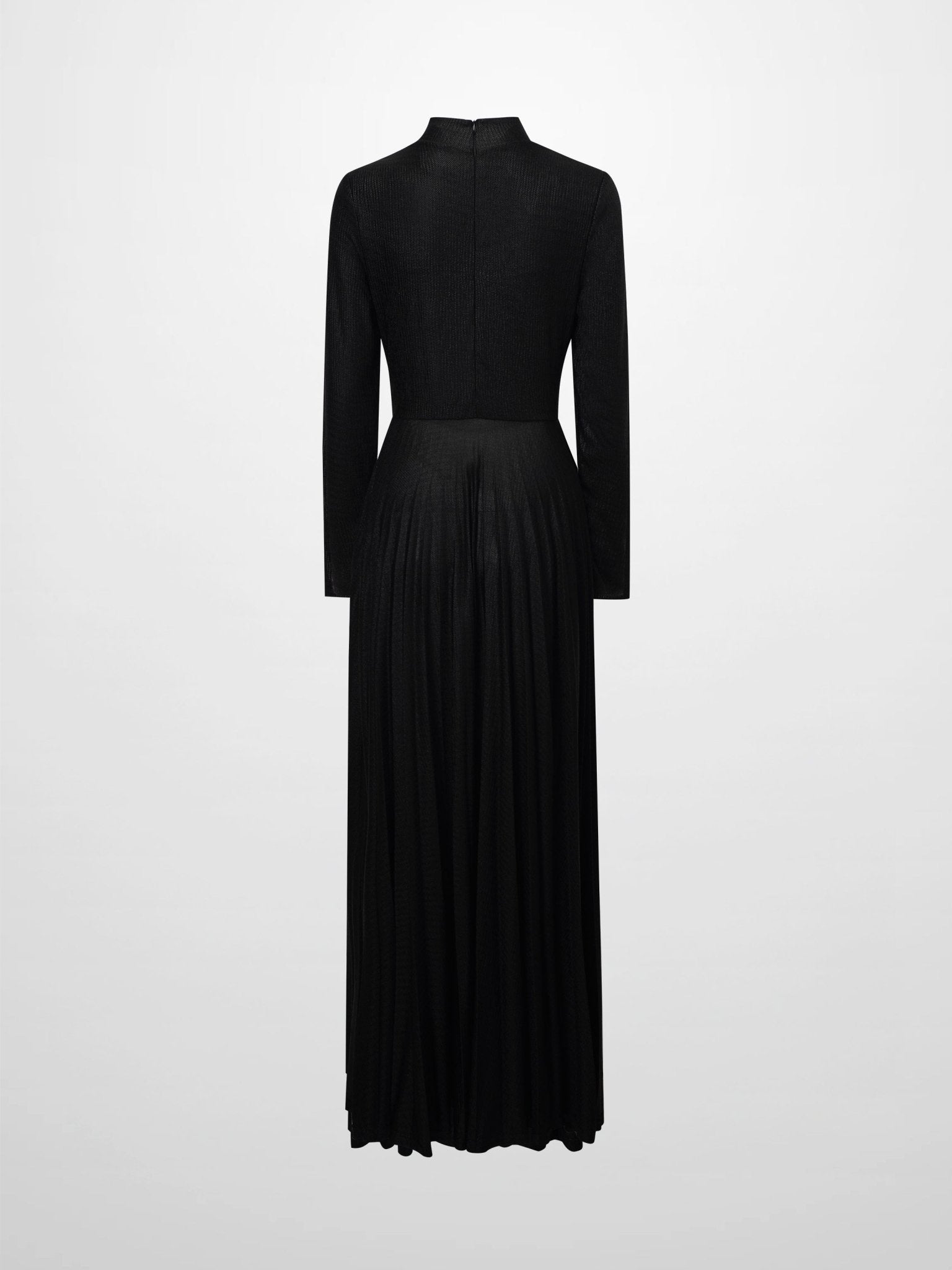 Pleat Bottom Stretch Maxi Dress - Black Shimmer - Addy Avenue