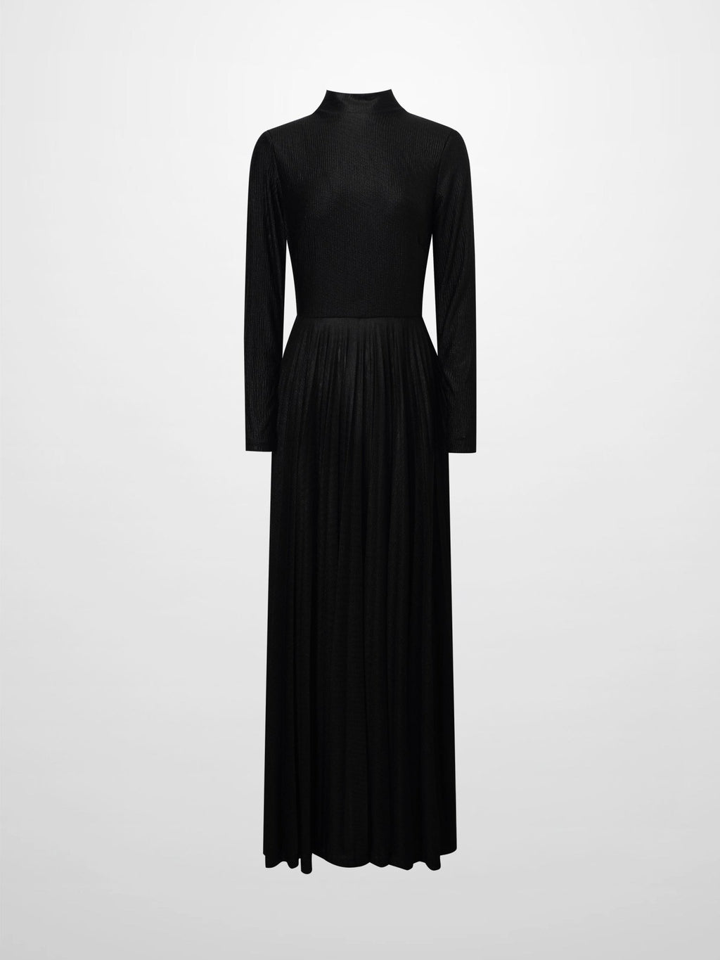 Pleat Bottom Stretch Maxi Dress - Black Shimmer - Addy Avenue