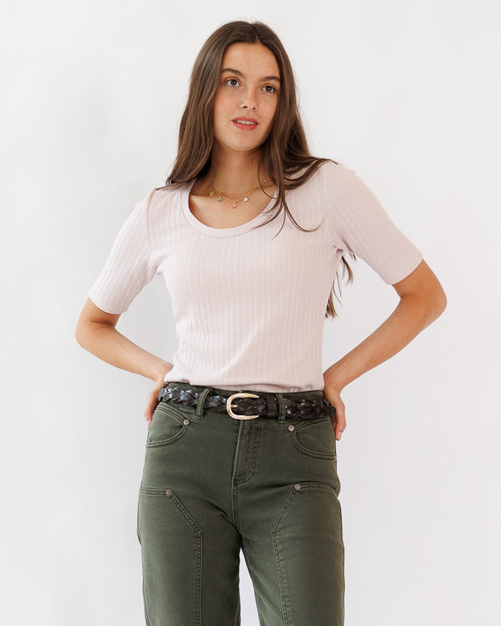 Pointelle Perfection Tee - Lightweight and Stylish Top - Addy Avenue