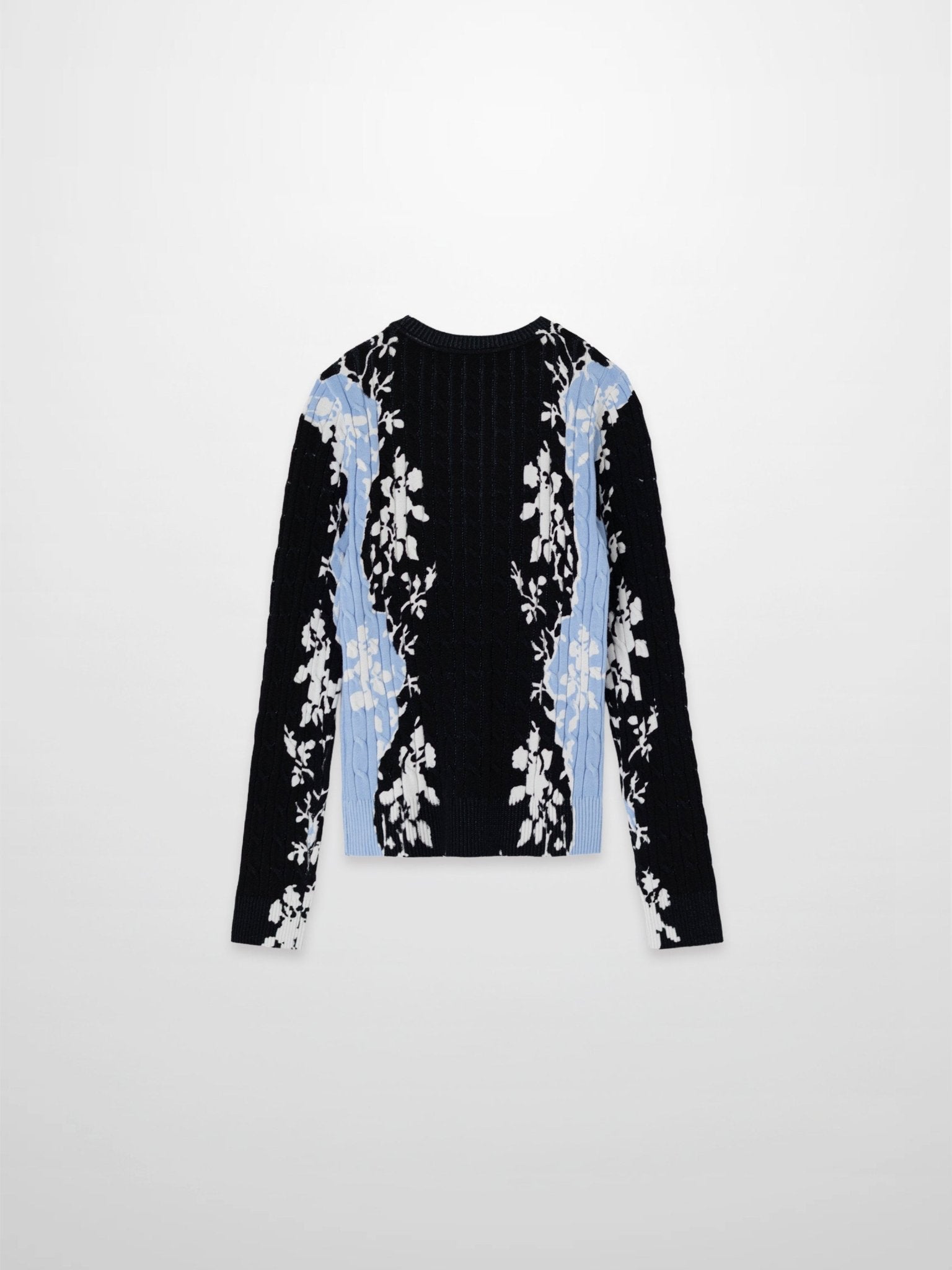 Printed Cable Sweater - Floral Border - Addy Avenue