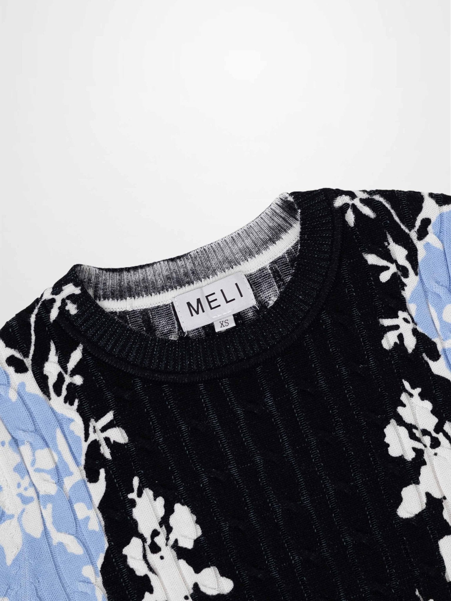 Printed Cable Sweater - Floral Border - Addy Avenue
