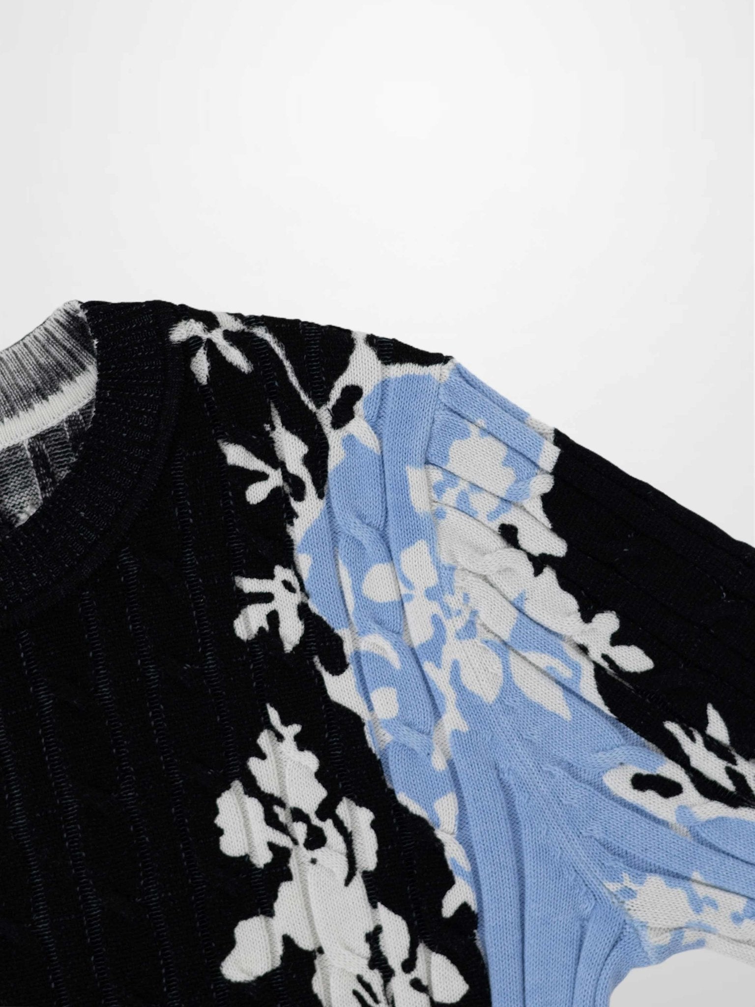 Printed Cable Sweater - Floral Border - Addy Avenue