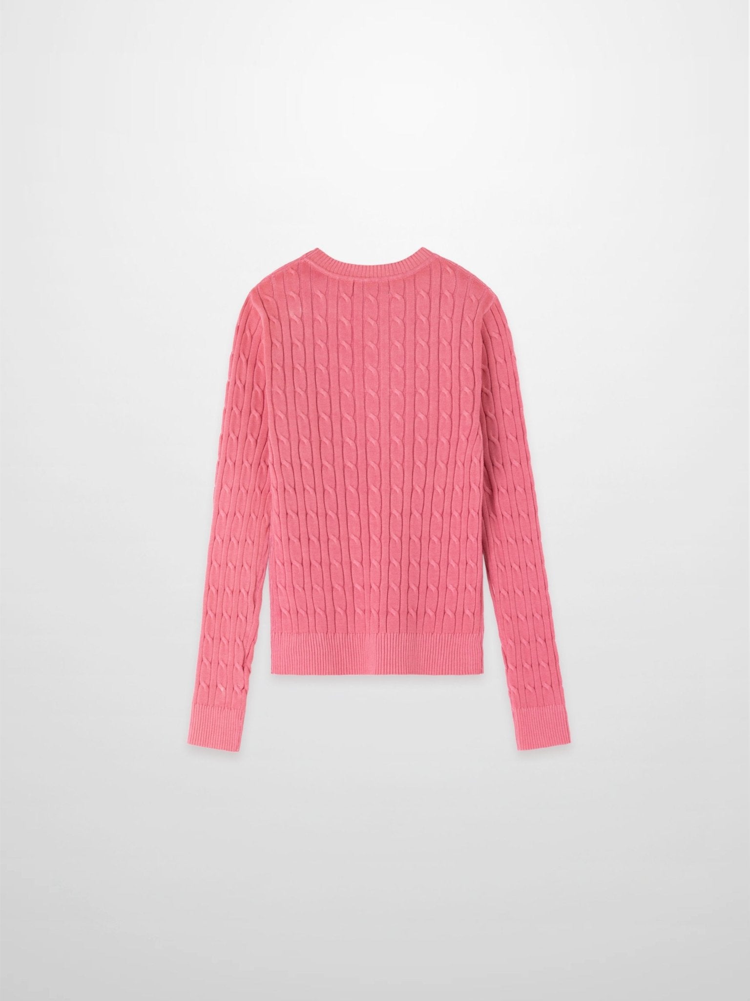 Printed Cable Sweater - Pink Flower - Addy Avenue
