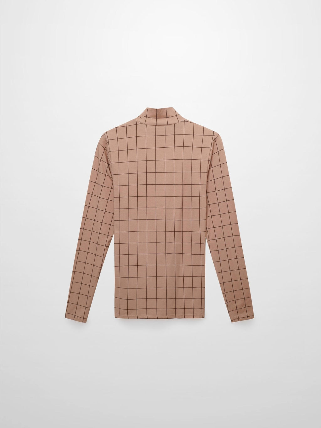 Printed Modal Turtleneck - Brown Windowpane - Addy Avenue