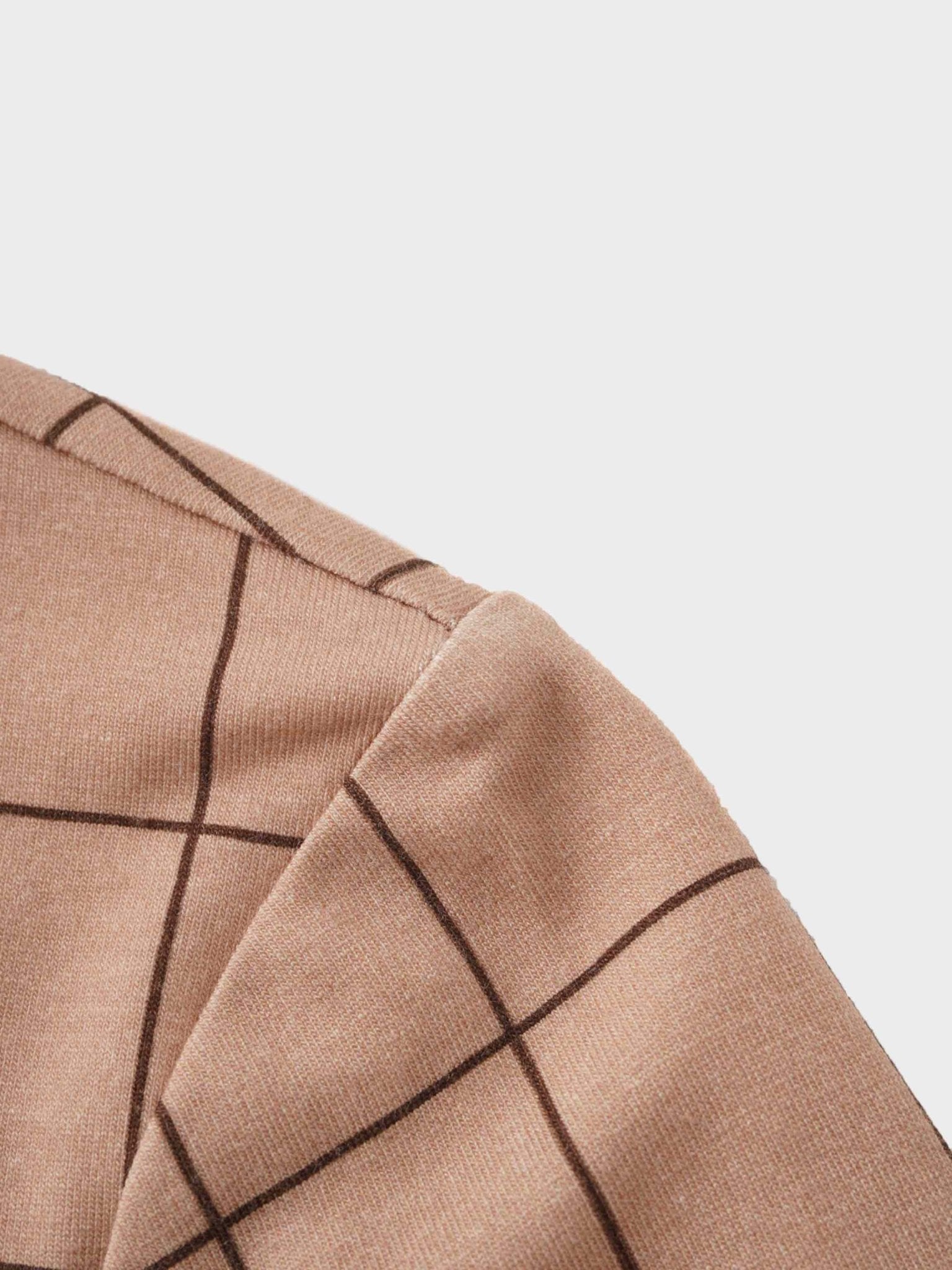 Printed Modal Turtleneck - Brown Windowpane - Addy Avenue