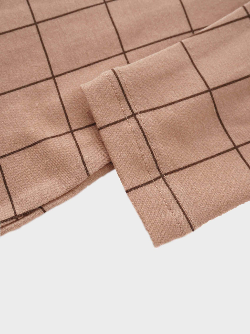 Printed Modal Turtleneck - Brown Windowpane - Addy Avenue