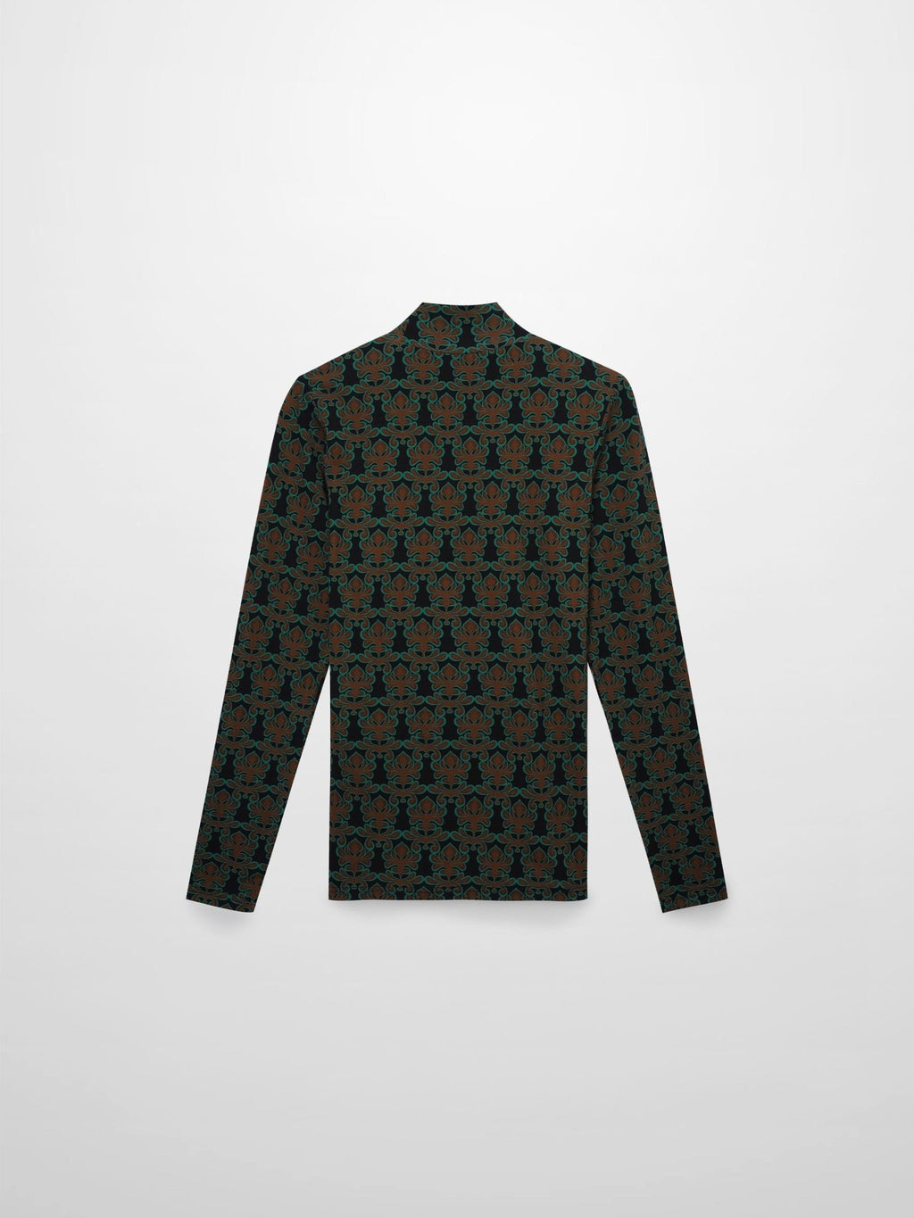 Printed Modal Turtleneck - Green/Brown Clover - Addy Avenue