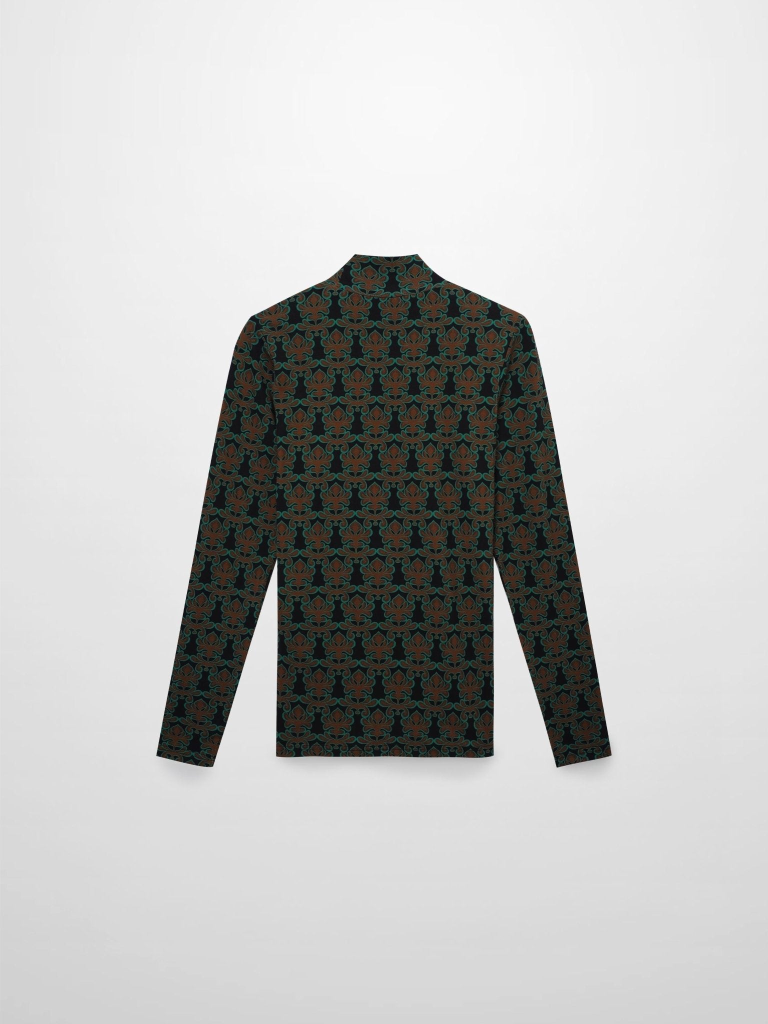 Printed Modal Turtleneck - Green/Brown Clover - Addy Avenue