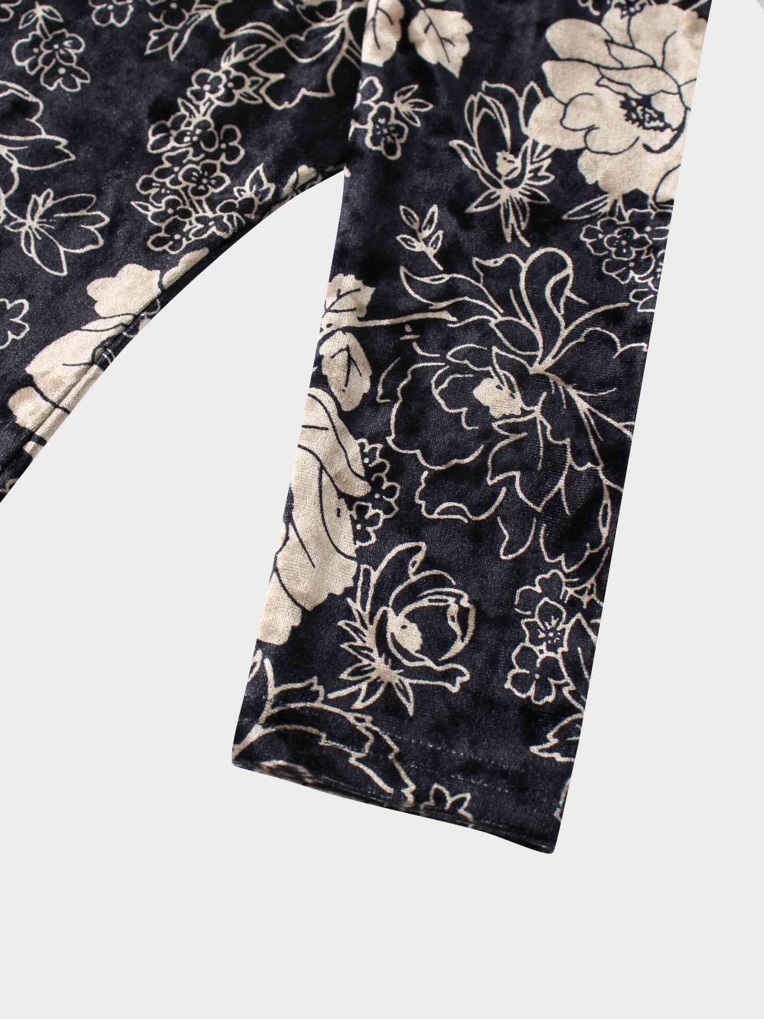 Printed Velour Turtleneck - Gold Floral - Addy Avenue