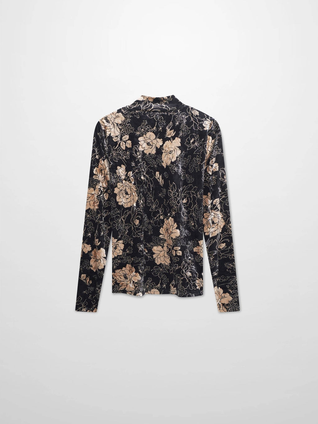 Printed Velour Turtleneck - Gold Floral - Addy Avenue