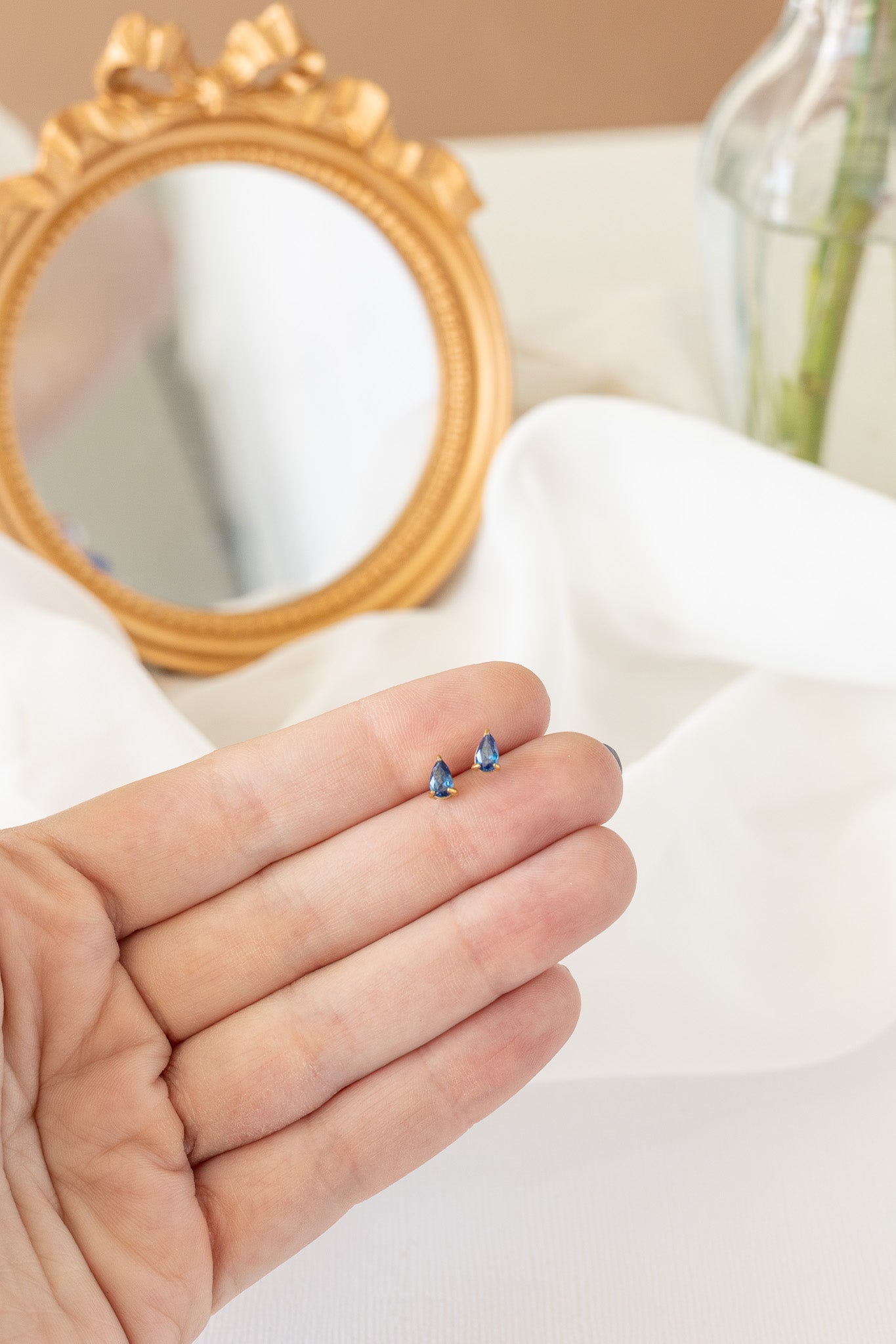 Raindrop Stud in Blue (Single) - Addy Avenue