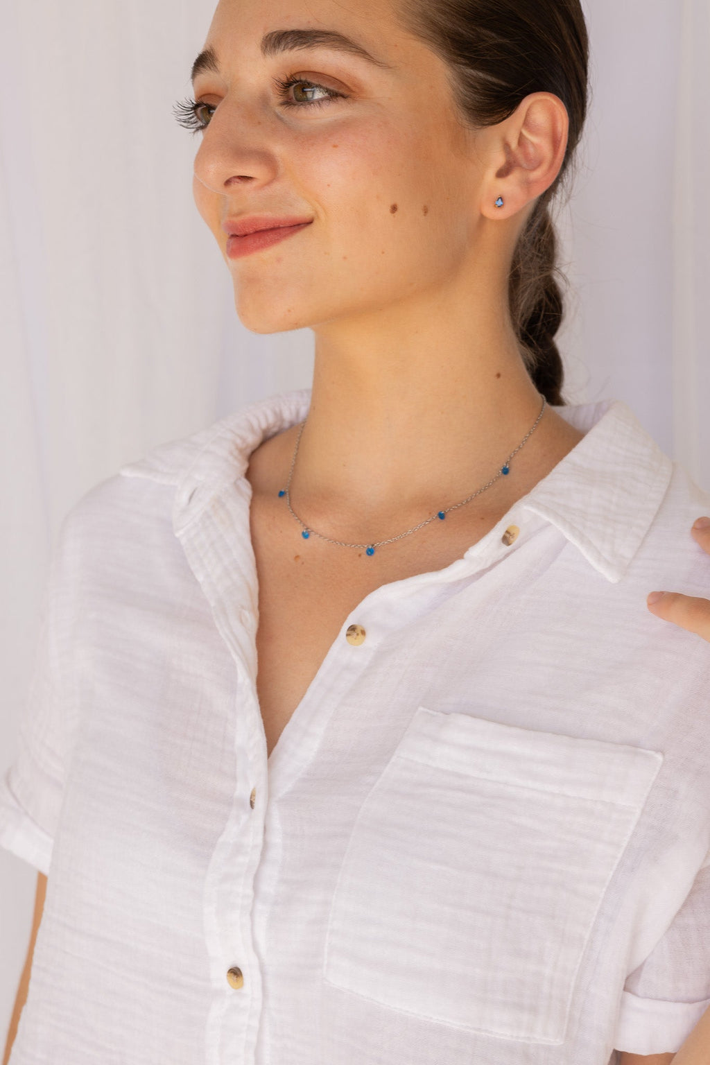 Raindrop Stud in Blue (Single) - Addy Avenue