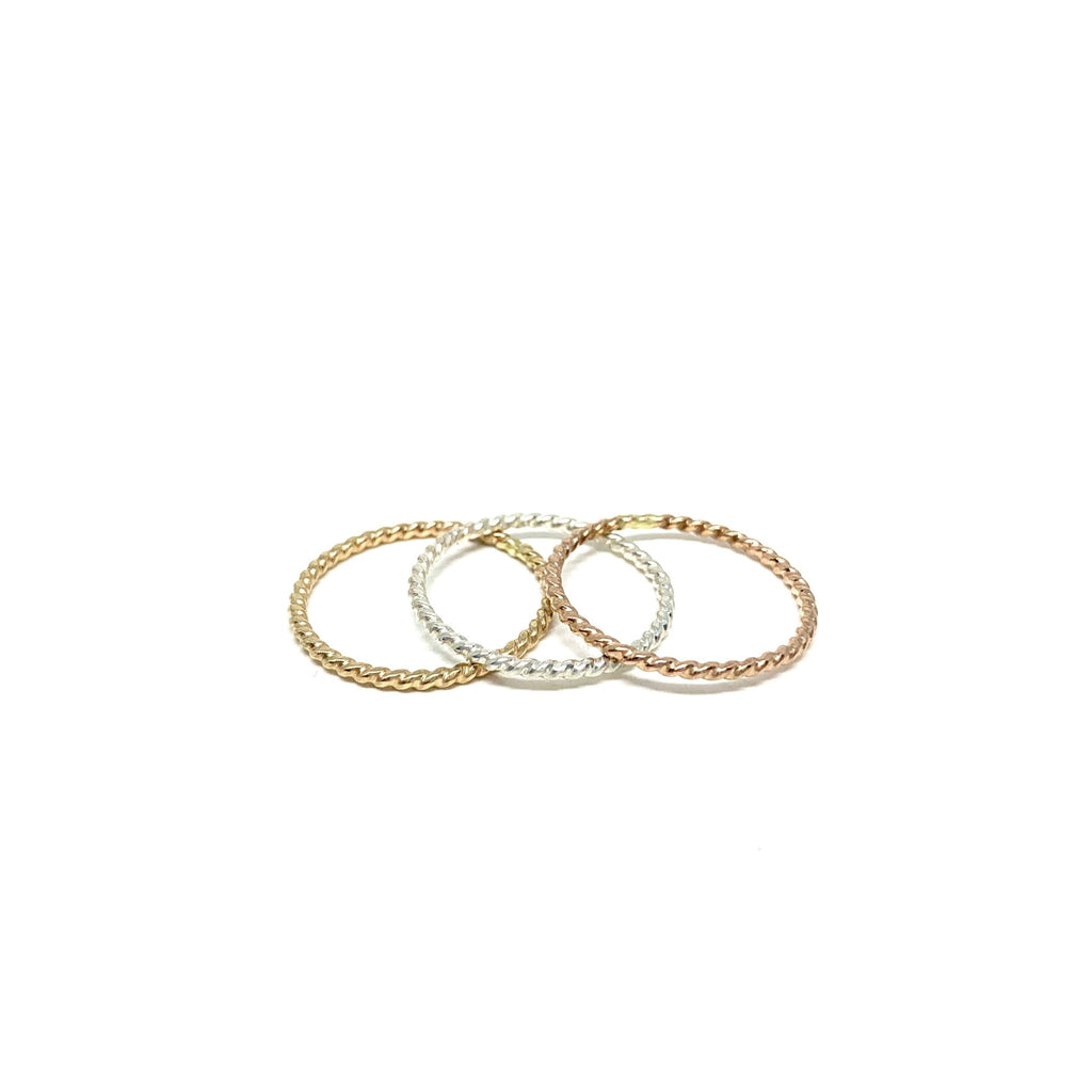 Rustic Twist Stacking Rings - Addy Avenue