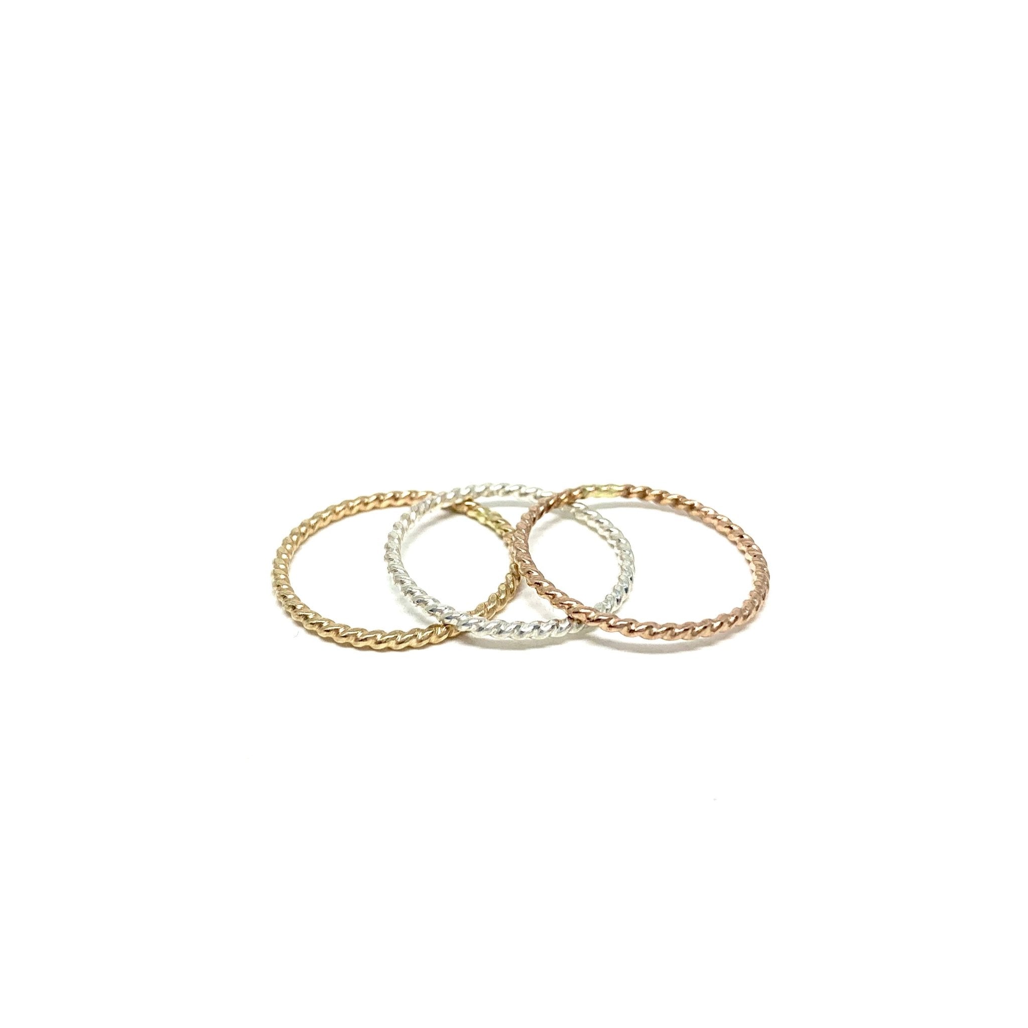 Rustic Twist Stacking Rings - Addy Avenue
