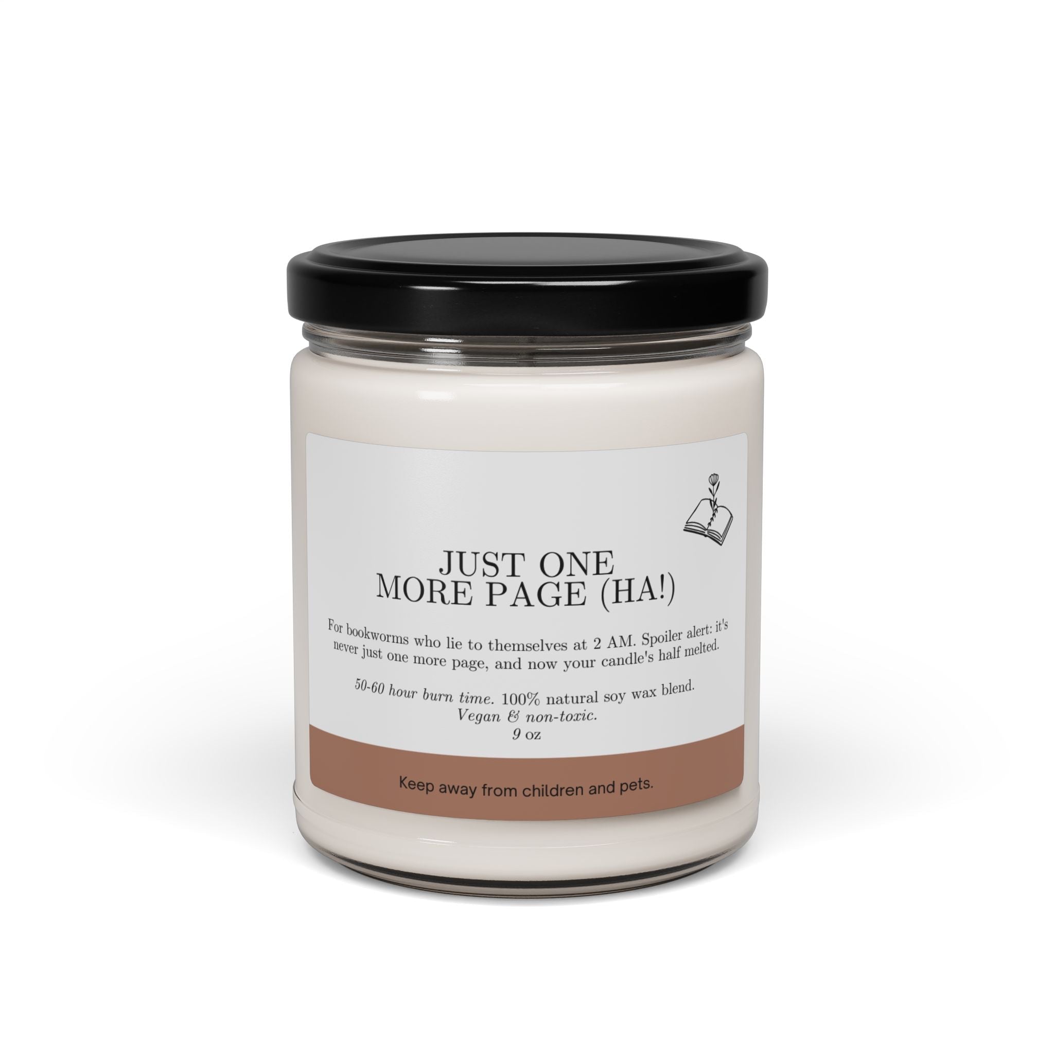 Scented Soy Candle | Just One More Page (Ha!) Candle | 9oz - Addy Avenue