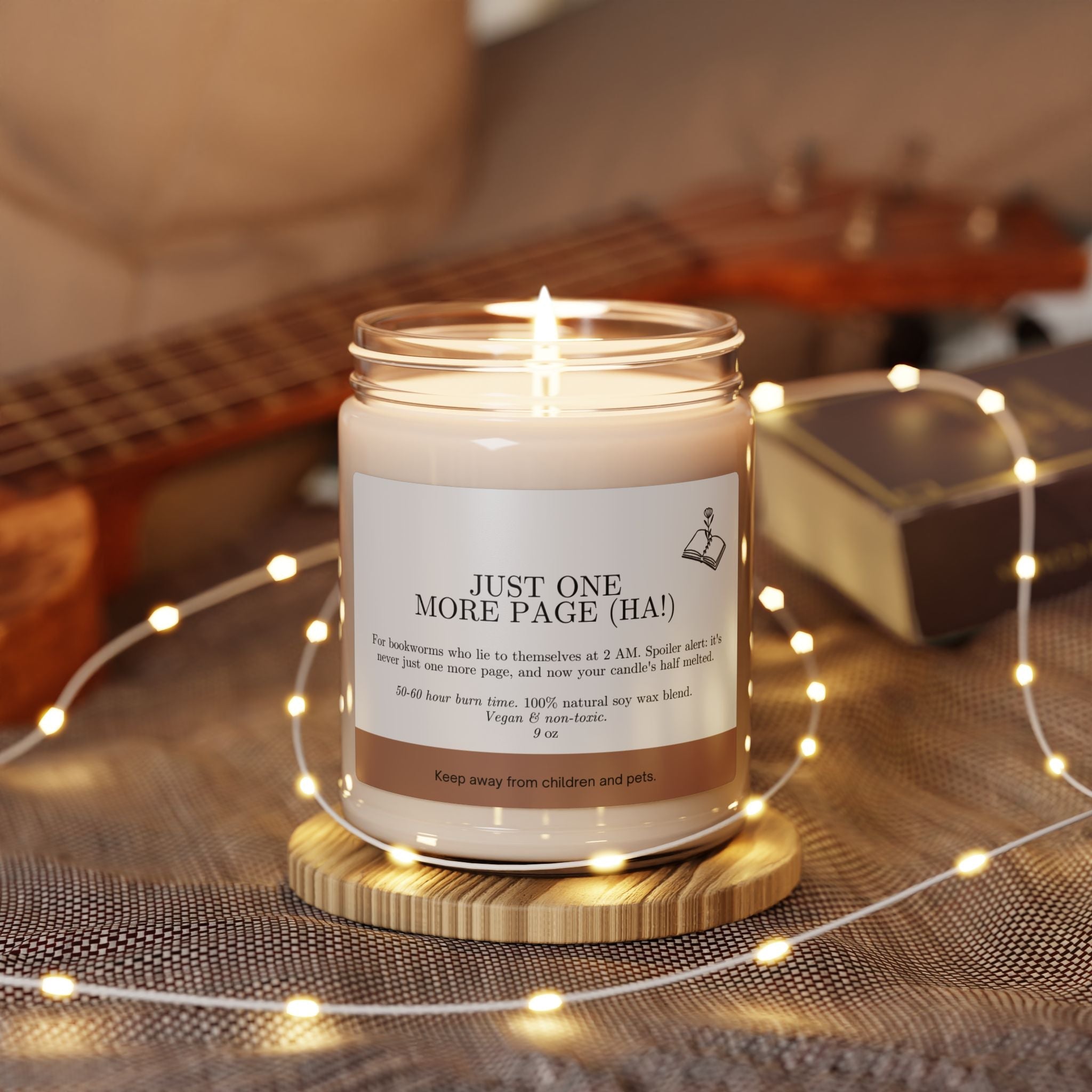 Scented Soy Candle | Just One More Page (Ha!) Candle | 9oz - Addy Avenue