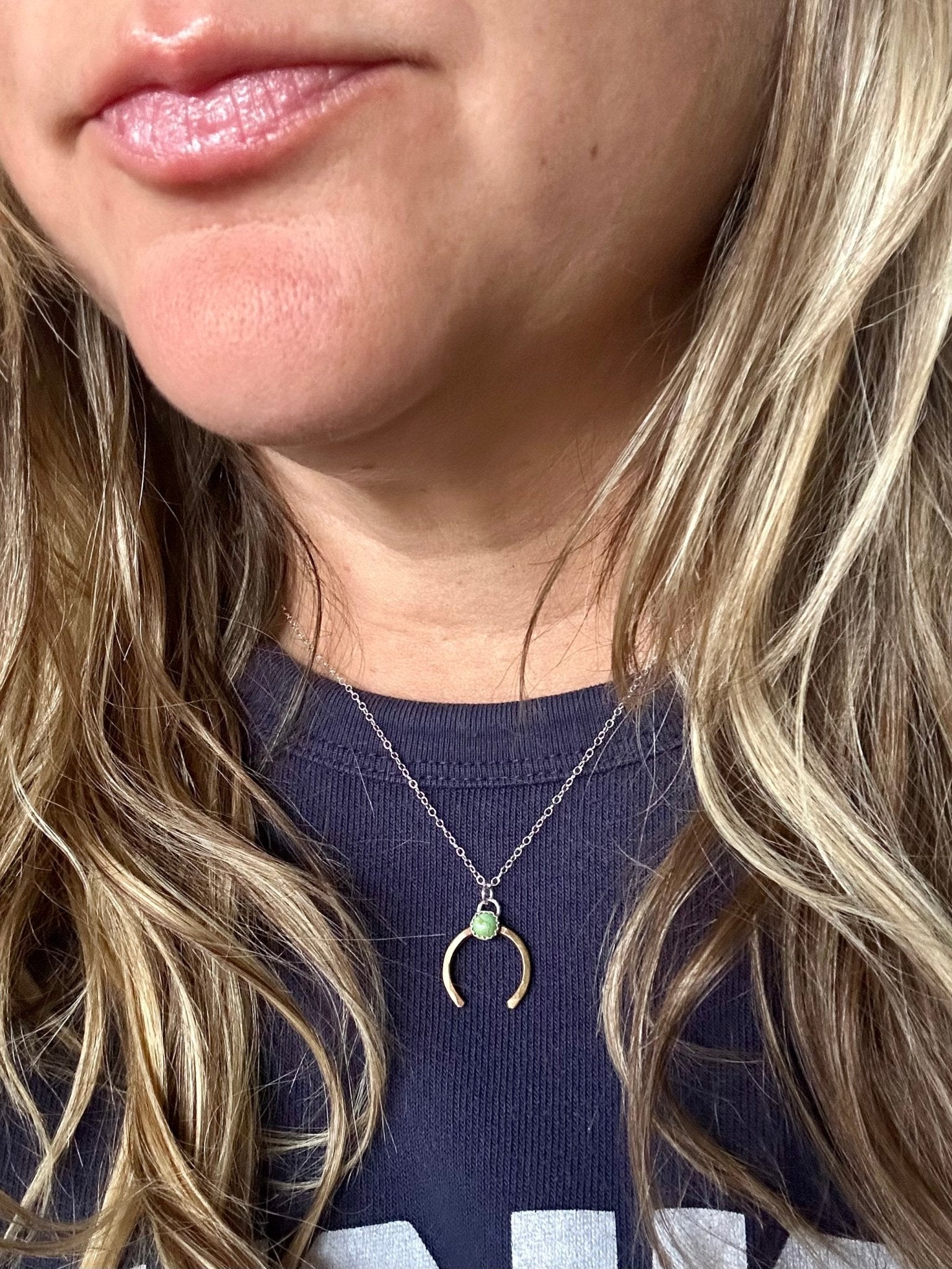 Share Luck - Lucky Horseshoe Charm Necklace - Turquoise - Addy Avenue