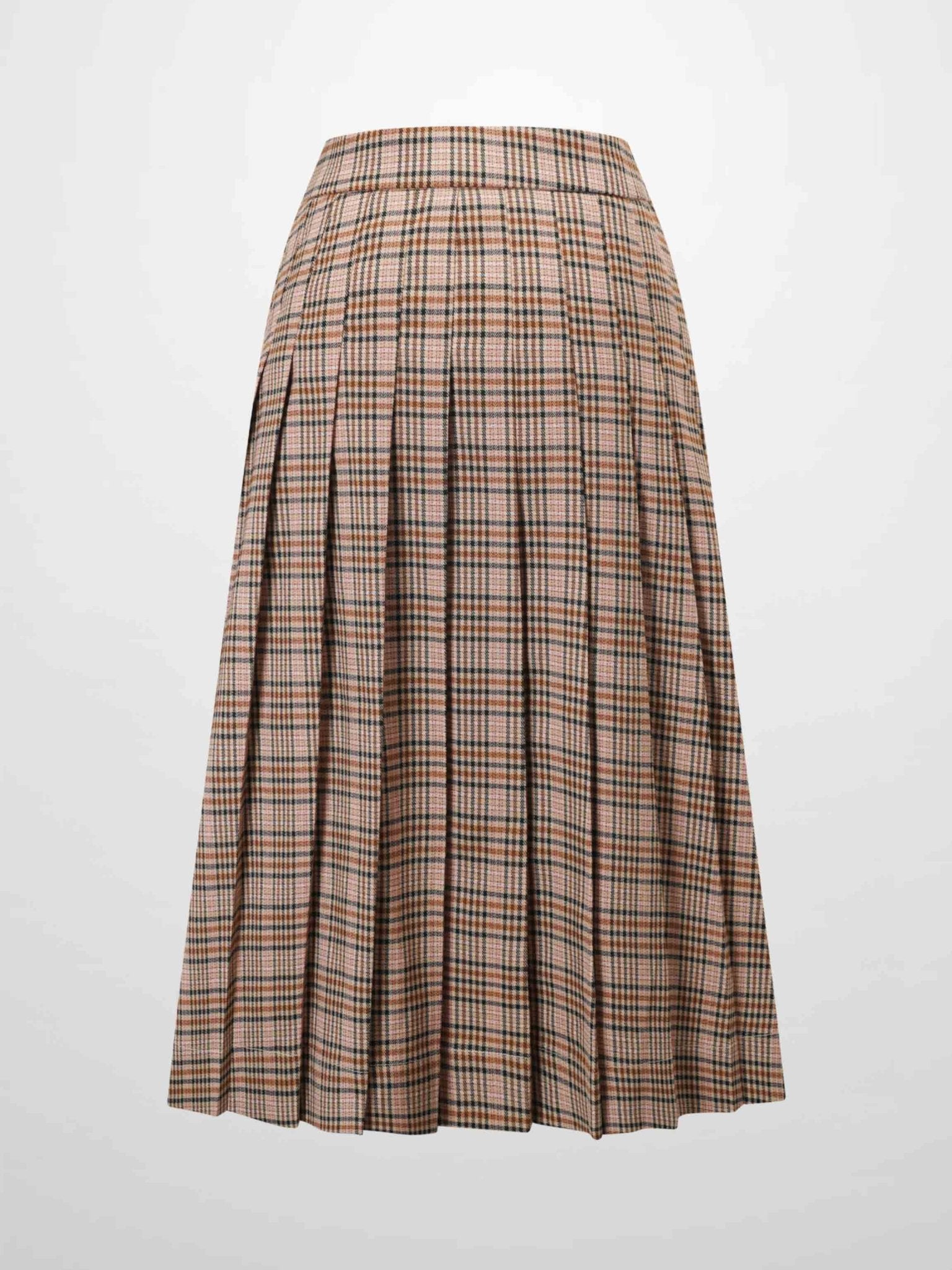 Side Bow Pleated Skirt - Pink Plaid - Addy Avenue