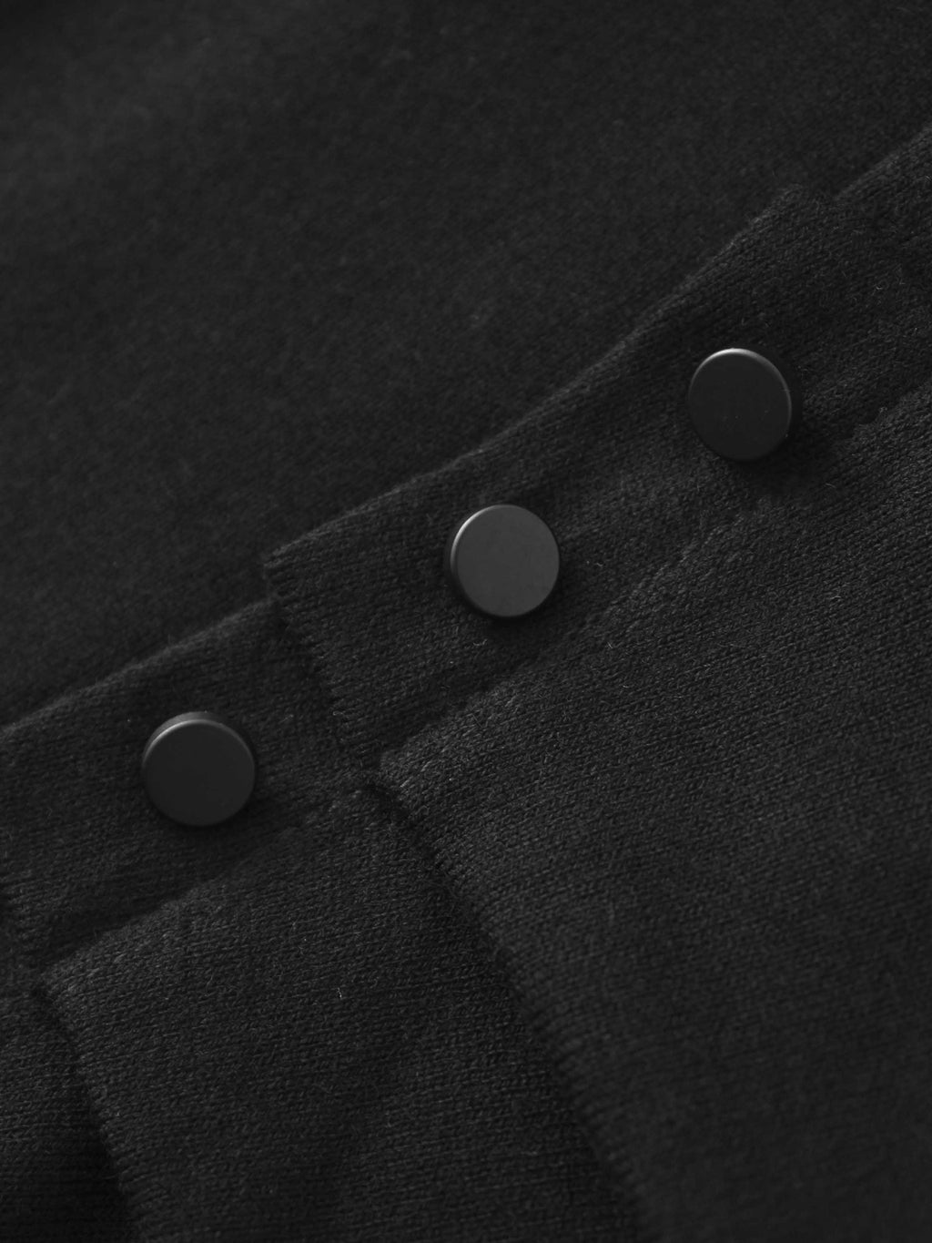 Side Shirred Button Down Knit - Black - Addy Avenue