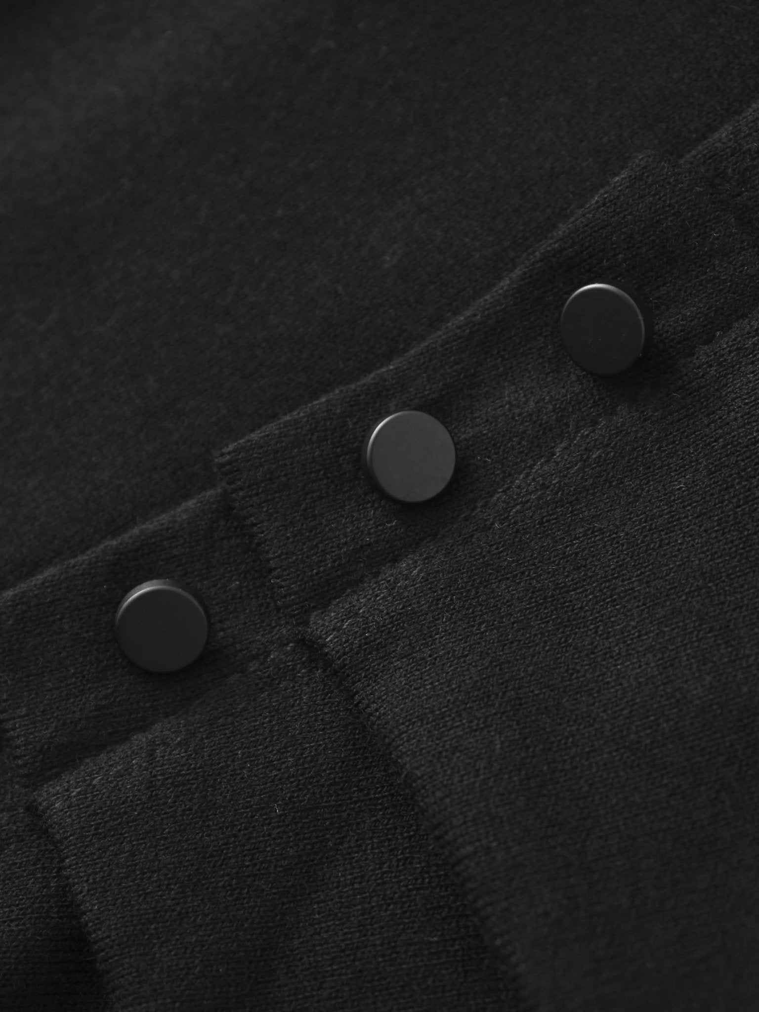 Side Shirred Button Down Knit - Black - Addy Avenue