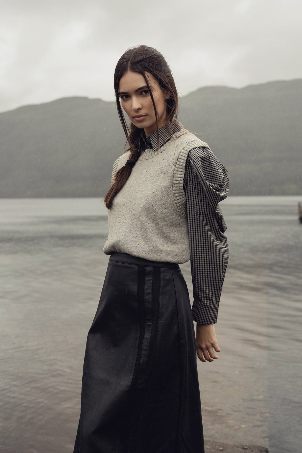 Speckled Crew Neck Vest - Ivory - Addy Avenue