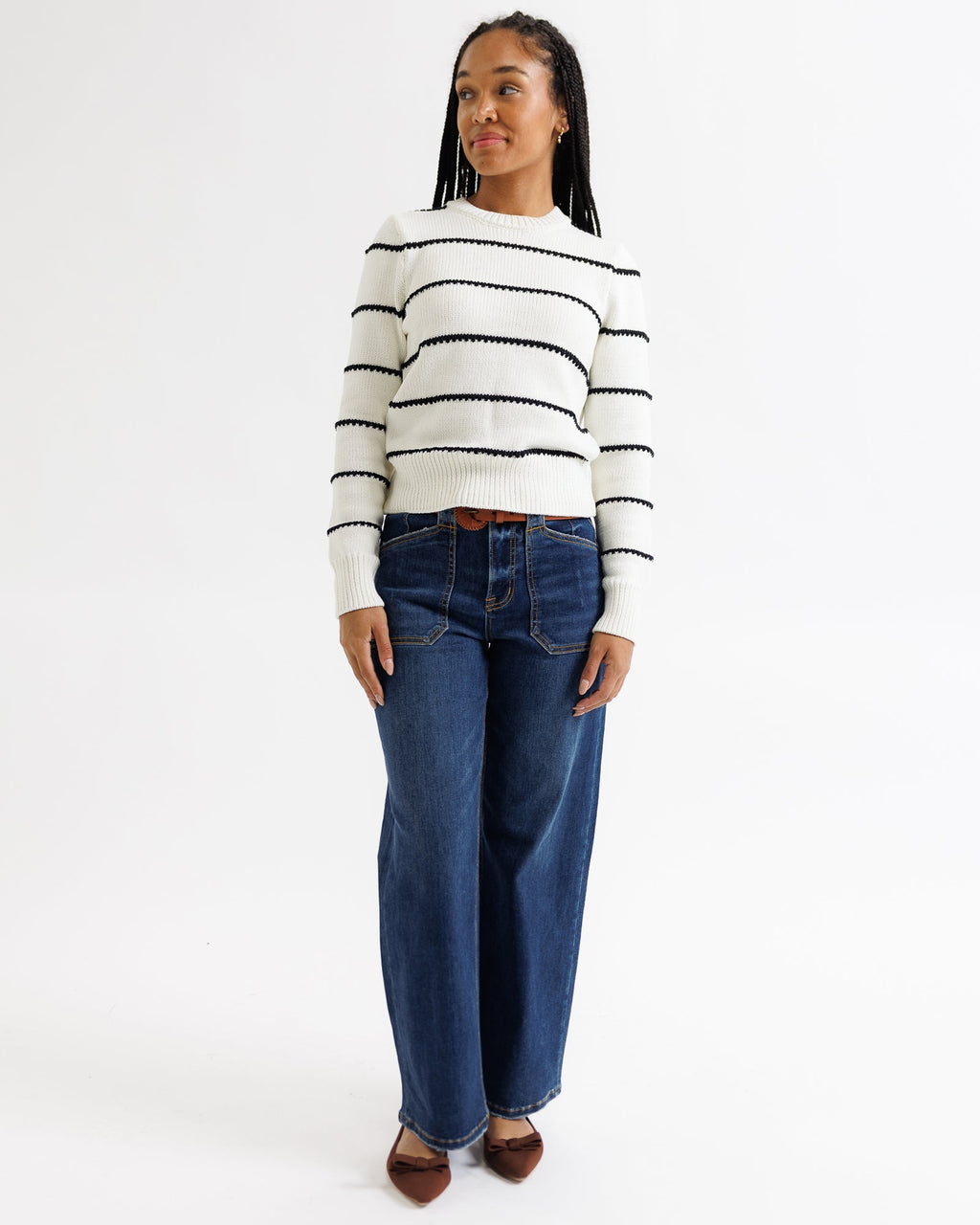 Stripe Stitch Crewneck Sweater - Addy Avenue