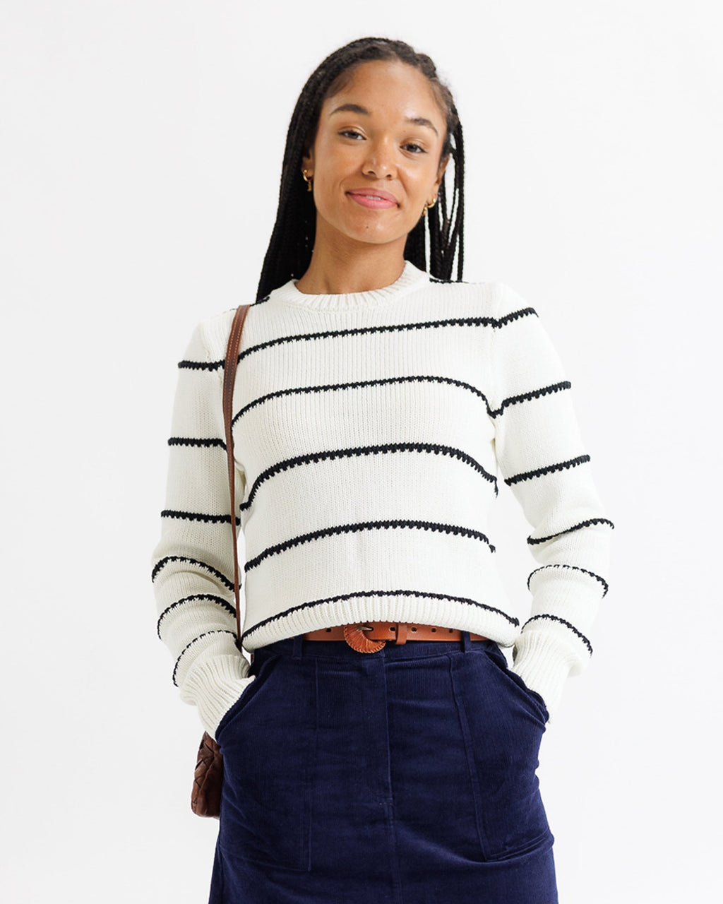 Stripe Stitch Crewneck Sweater - Addy Avenue