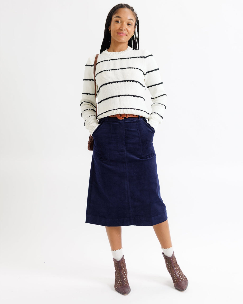 Stripe Stitch Crewneck Sweater - Addy Avenue