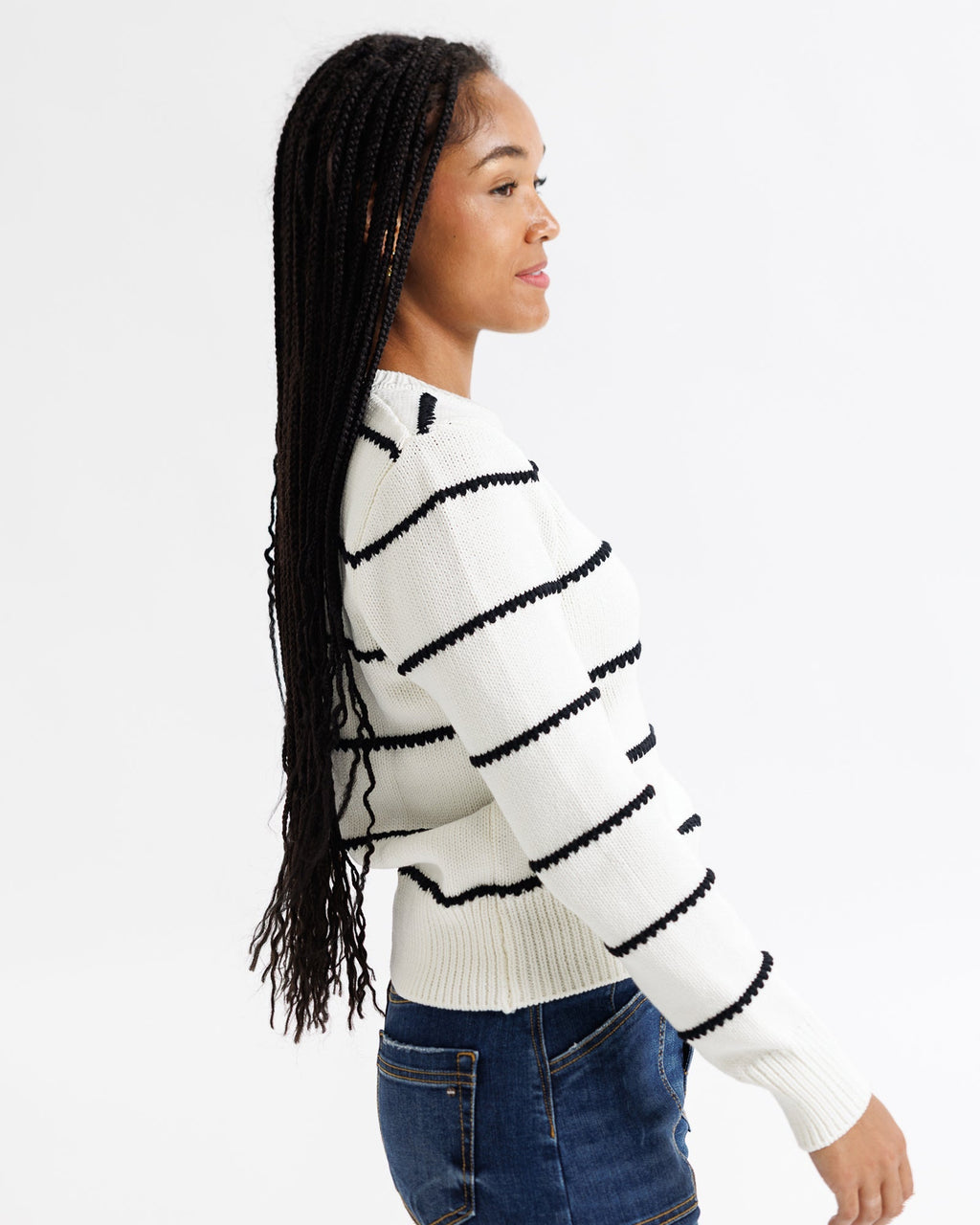 Stripe Stitch Crewneck Sweater - Addy Avenue