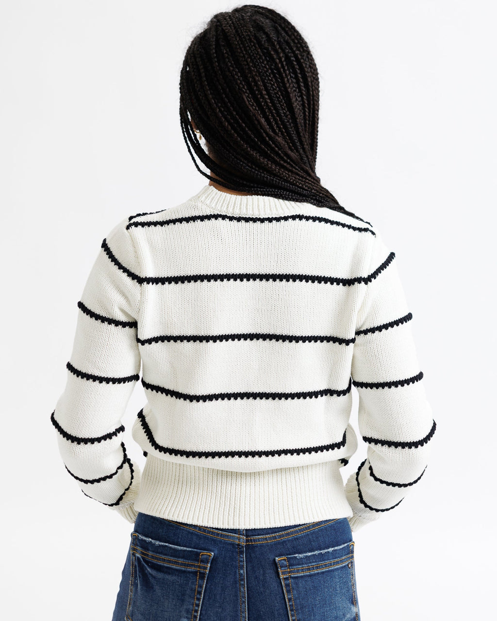 Stripe Stitch Crewneck Sweater - Addy Avenue