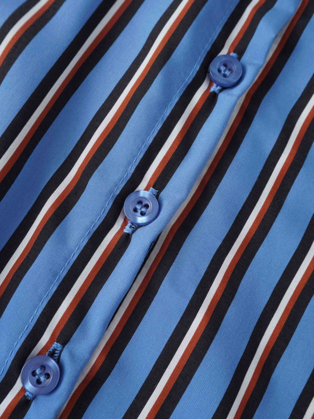 Striped Cotton Blouse - Blue Pinstripe - Addy Avenue