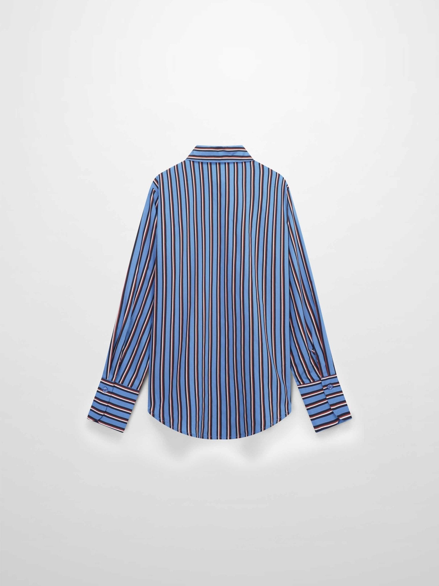 Striped Cotton Blouse - Blue Pinstripe - Addy Avenue